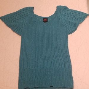 2B Bebe Cold Shoulder Teal knit Top